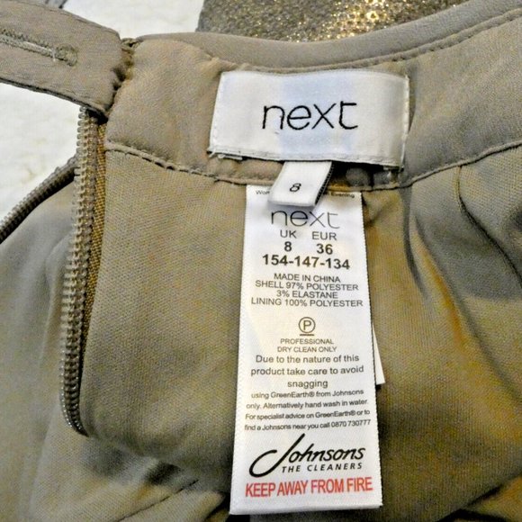 Gold Pencil SKIRT Fitted Gorgeous Party Prom Dinner Date Night Size UK 8 = US 4 - Picture 9 of 15